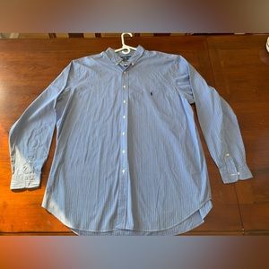Mens Size 2XL Tall Ralph Lauren Classic Fit Button Down Dress Shirt Long Sleeve